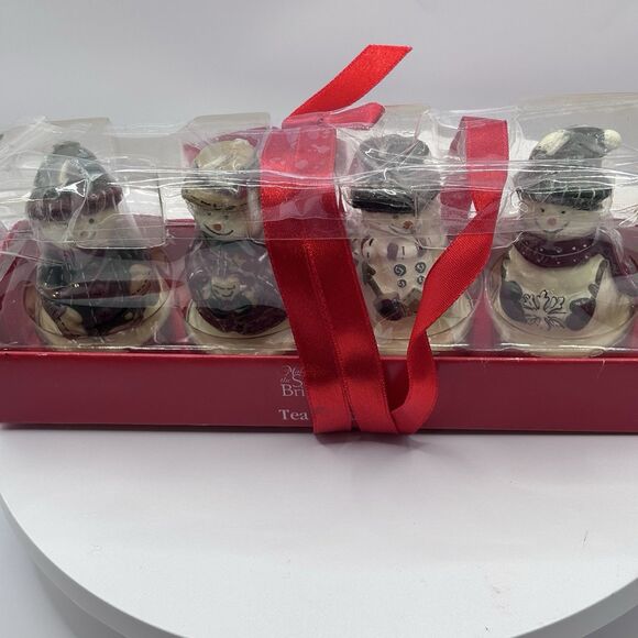 Make the Season Bright Lot of 4 Snowman Tea Light Candles Christmas Decor - Picture 2 of 4